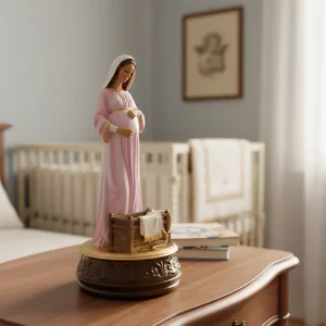 Virgen dulce espera con cuna