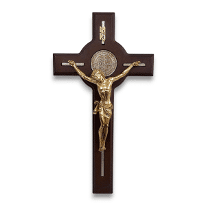 Cristo de San Benito para Colgar Dorado