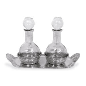 Juego De Vinajeras De Cristal Con Charola