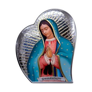 Retablo Italiano Plata Virgen De Guadalupe A Color